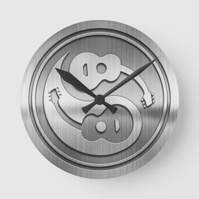 Guitar Yang Metal Round Clock (Front)