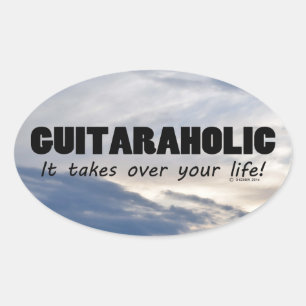 Guitaraholic Life Oval Sticker