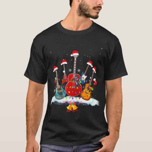 Guitaranta Hat Christmas Tree Funny Music Loves T_Shirt