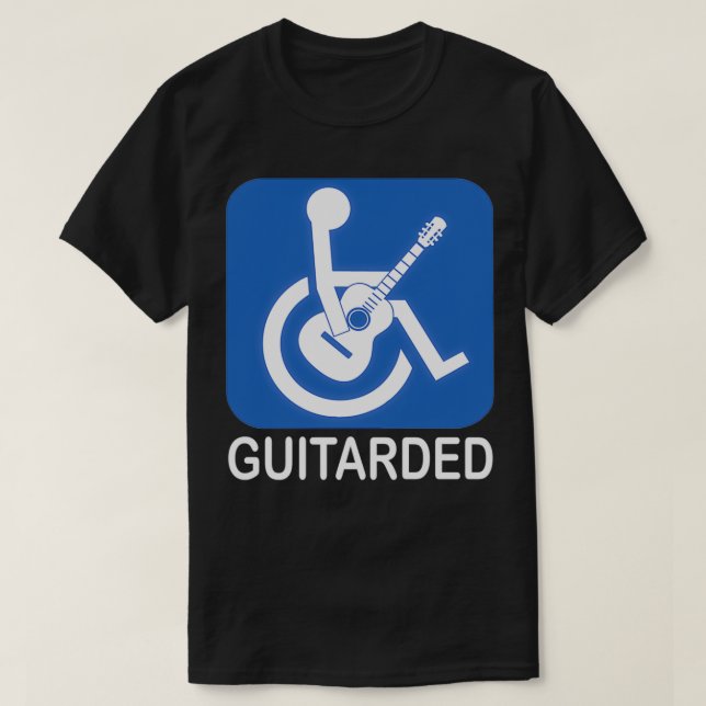 Guitarded Funny Joke Guitar T-Shirt (Design Front)