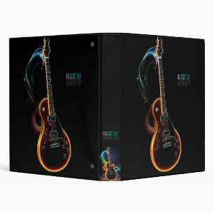 guitare music on 3 ring binder
