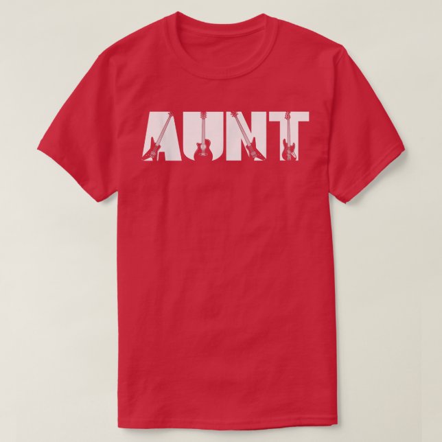 Guitarist Aunt Funny Music Guitar Lover Mothers Da T-Shirt (Design Front)