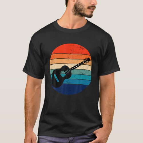 Guitarist Band Player Acoustic Guitar Vintage Suns T_Shirt