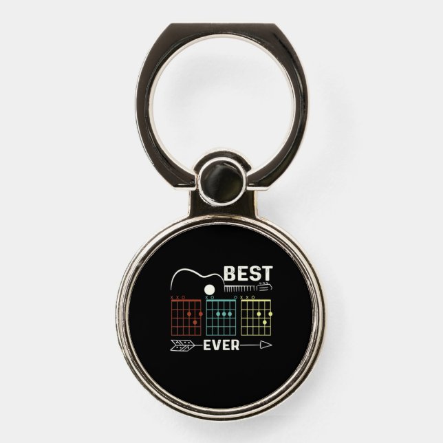 Guitarist Best Dad Ever Birthday Phone Ring Stand (Front)