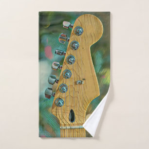 guitarist birthday gift hand towel 