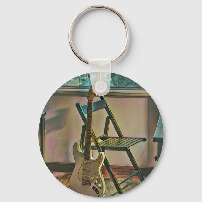 guitarist birthday gift keychain (Front)