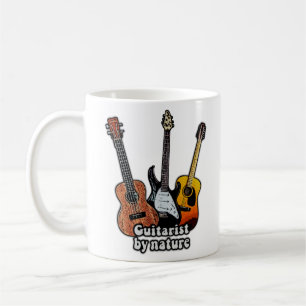 Guitarist by nature. colorful guitars coffee mug