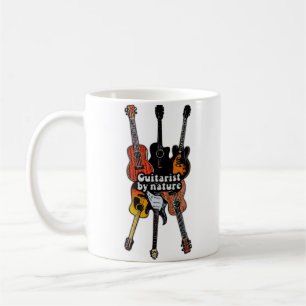 Guitarist by nature.retro vintage colorful guitars coffee mug