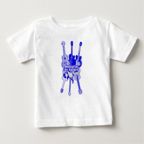 Guitarist by nature vintage blue guitar baby T_Shirt