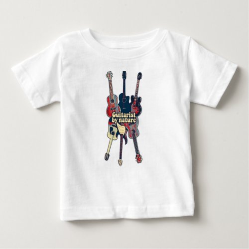 Guitarist by nature vintage colorful guitars baby T_Shirt