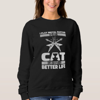 Guitarist Cat Electric Metal Guitar Sweatshirt