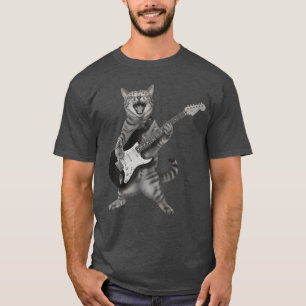 Guitarist Cat Playing Guitar Rock Music Musician M T-Shirt
