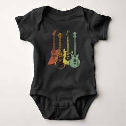 Guitarist Colorful Musical Instruments Guitars Baby Bodysuit
