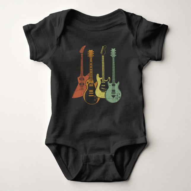 Guitarist Colorful Musical Instruments Guitars Baby Bodysuit (Front)