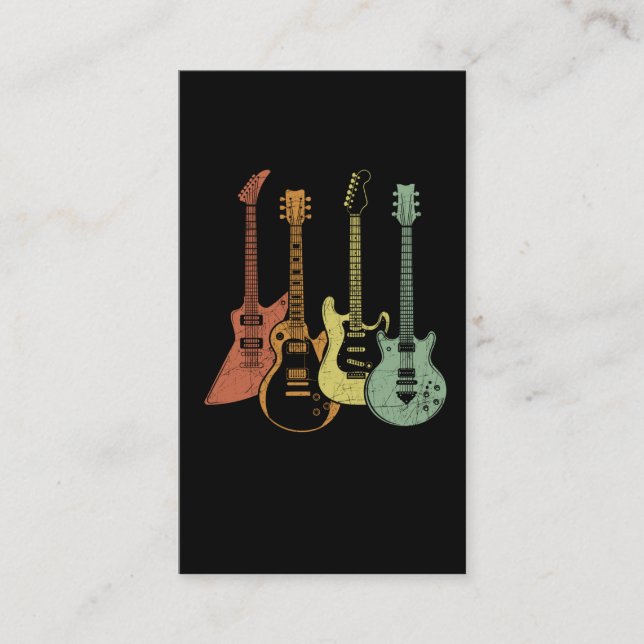 Guitarist Colorful Musical Instruments Guitars Business Card (Front)
