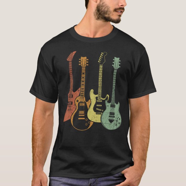 Guitarist Colorful Musical Instruments Guitars T-Shirt (Front)