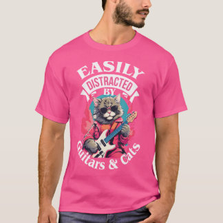 Guitarist Costume Guitar Cat Musician Acoustic Gui T-Shirt