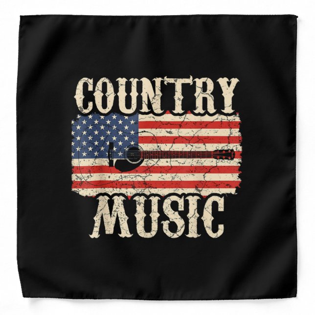 Guitarist Country Music Guitar American Flag Birth Bandana (Front)