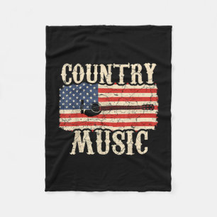 Guitarist Country Music Guitar American Flag Birth Fleece Blanket