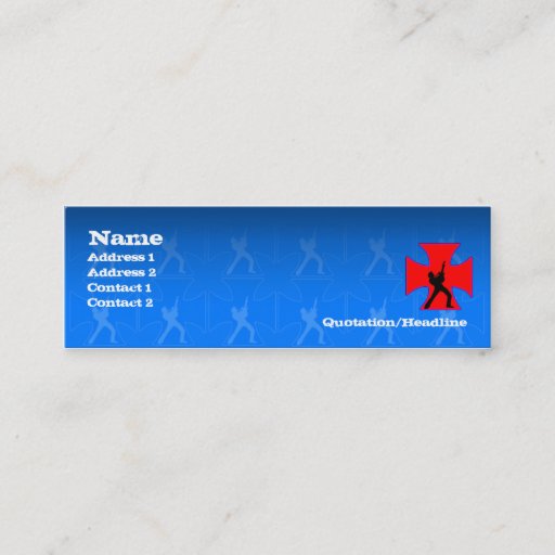 Customizable Guitarist Cross - Skinny Business Cards