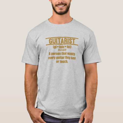 Guitarist Definition Guitar Music Player Musician T_Shirt