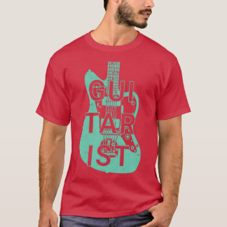 Guitarist Electric Guitar Body Surf Green Color T-Shirt
