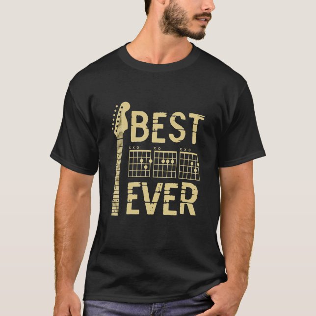 Guitarist Father Best Dad Ever Chord Gifts Guitar T-Shirt (Front)