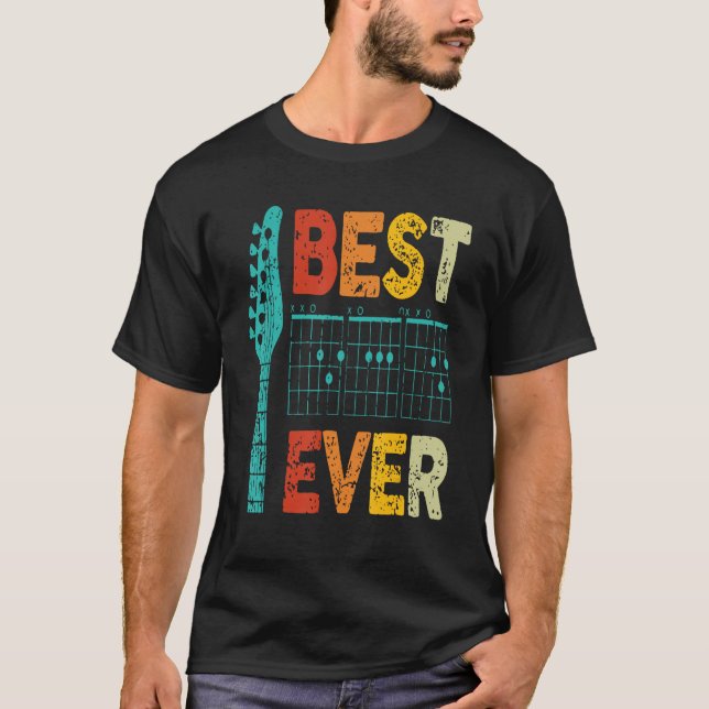 Guitarist Father Best Dad Ever D A D Chord Guitar  T-Shirt (Front)