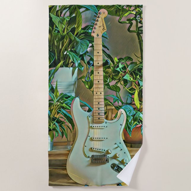 Guitarist gifts beach towel (Front)