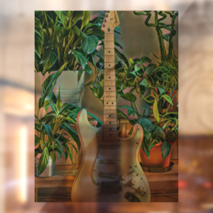 Guitarist gifts window cling