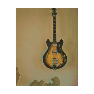 Guitarist gifts wood wall art