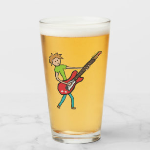 Guitar Assortment - Beer Pint Glasses - Set of Four