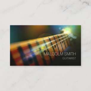 Guitarist Guitar Fretboard Light Flare Musician Business Card