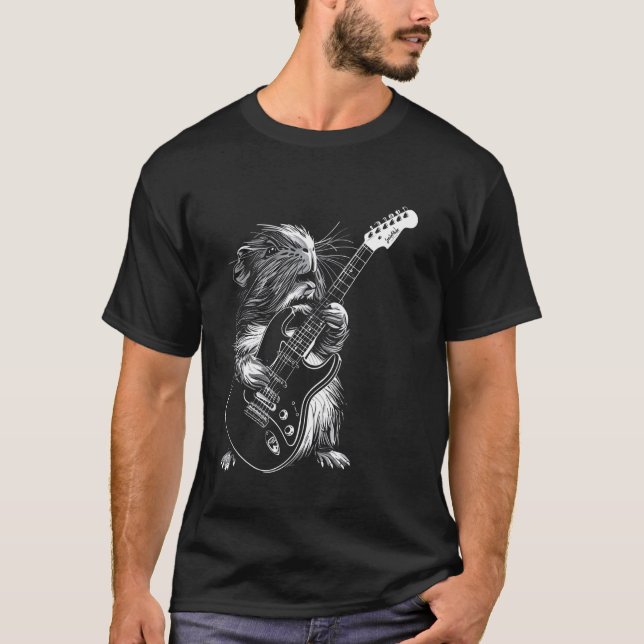 Guitarist Guitar - Guitar Player Guinea Pig Dad Mo T-Shirt (Front)