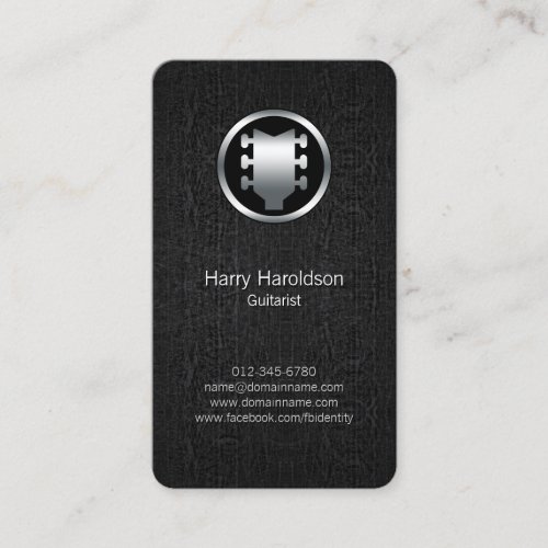 Guitarist Guitar Headstock Grunge Business Card