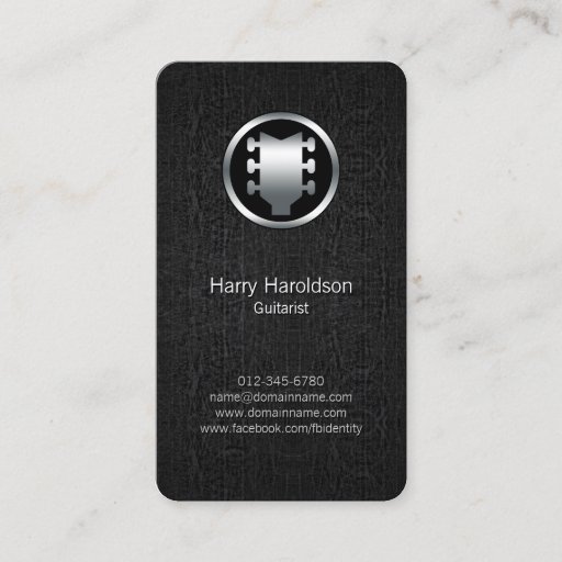 Customizable Guitarist Guitar Headstock Grunge Business Card