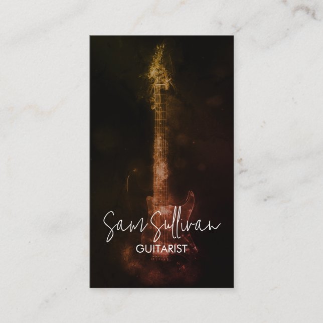 Guitarist Guitar Music Musician Business Card (Front)