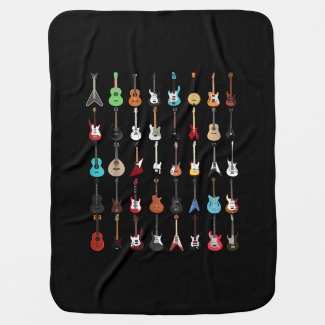 Guitarist Guitar Musical Instrument Rock and Roll Baby Blanket (Front)