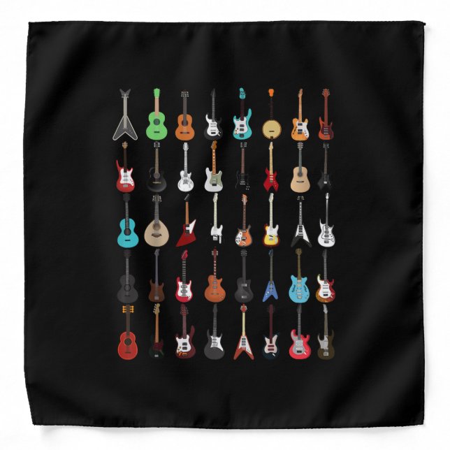 Guitarist Guitar Musical Instrument Rock and Roll Bandana (Front)