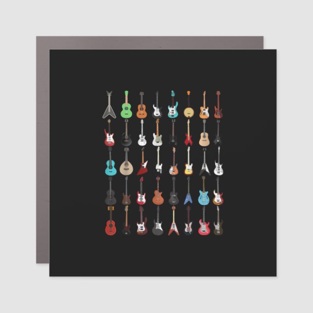 Guitarist Guitar Musical Instrument Rock and Roll Car Magnet (Front)