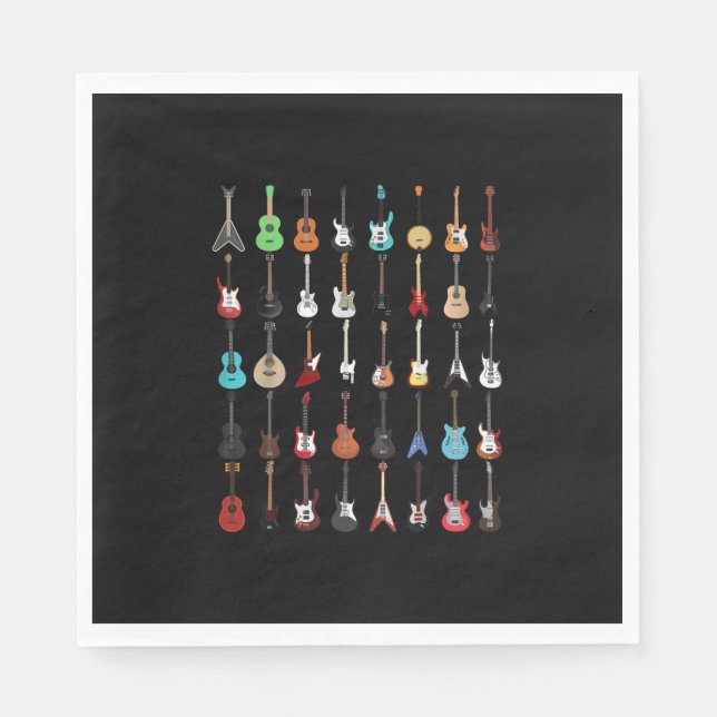 Guitarist Guitar Musical Instrument Rock and Roll Napkins (Front)