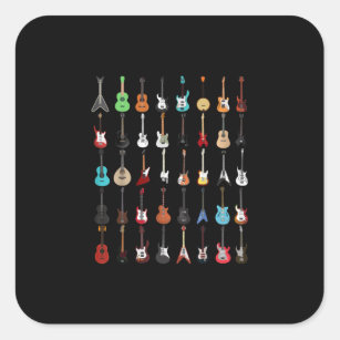 Guitarist Guitar Musical Instrument Rock and Roll Square Sticker