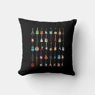 Guitarist Guitar Musical Instrument Rock and Roll Throw Pillow