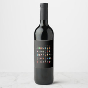 Guitarist Guitar Musical Instrument Rock and Roll Wine Label