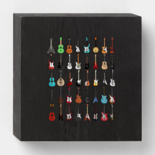 Guitarist Guitar Musical Instrument Rock and Roll Wooden Box Sign
