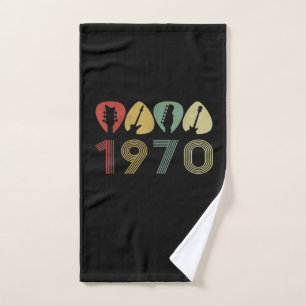 Guitarist Guitar Pick 1970 Guitarist Birthday Hand Towel