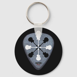 guitarist guitar pick keychain