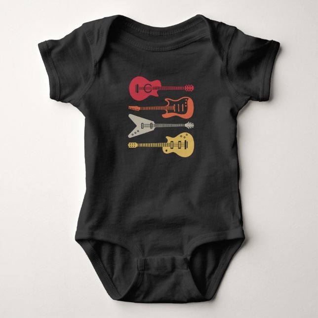 Guitarist Guitar Player Electric Musician Gift Baby Bodysuit (Front)