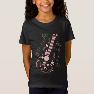 Guitarist Guitar Player Music Pink Girl T-Shirt