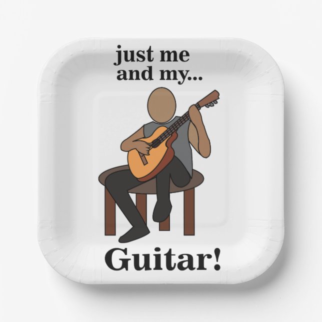Guitarist Guitar Player Musical Party Paper Plates (Front)